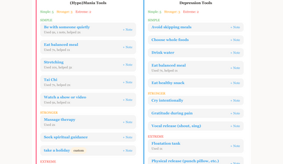 Side-by-side structured and unstructured state tools lists
